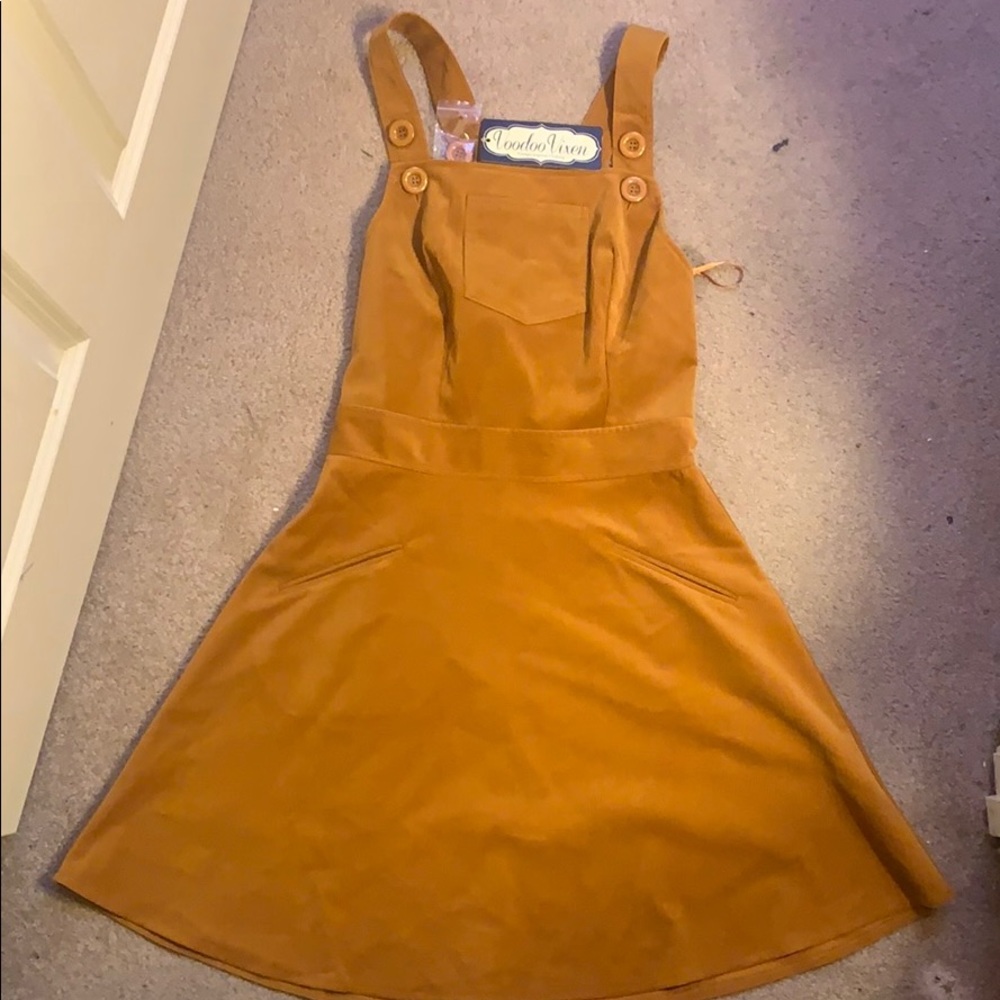 Voodoo Vixen 1960s Style Mustard Fit & Flare Dress